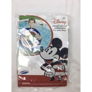 NWT Swimways Mickey Mouse Americana 3-D Swim Ring Pool Toy